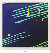 Load image into Gallery viewer, Green/Blue Glass Coaster - price listed is per individual coaster; coasters come in sets of 4