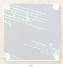 Load image into Gallery viewer, Green/Blue Glass Coaster - price listed is per individual coaster; coasters come in sets of 4