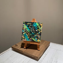 Load image into Gallery viewer, Teal Greens Yellow Black Pollock
